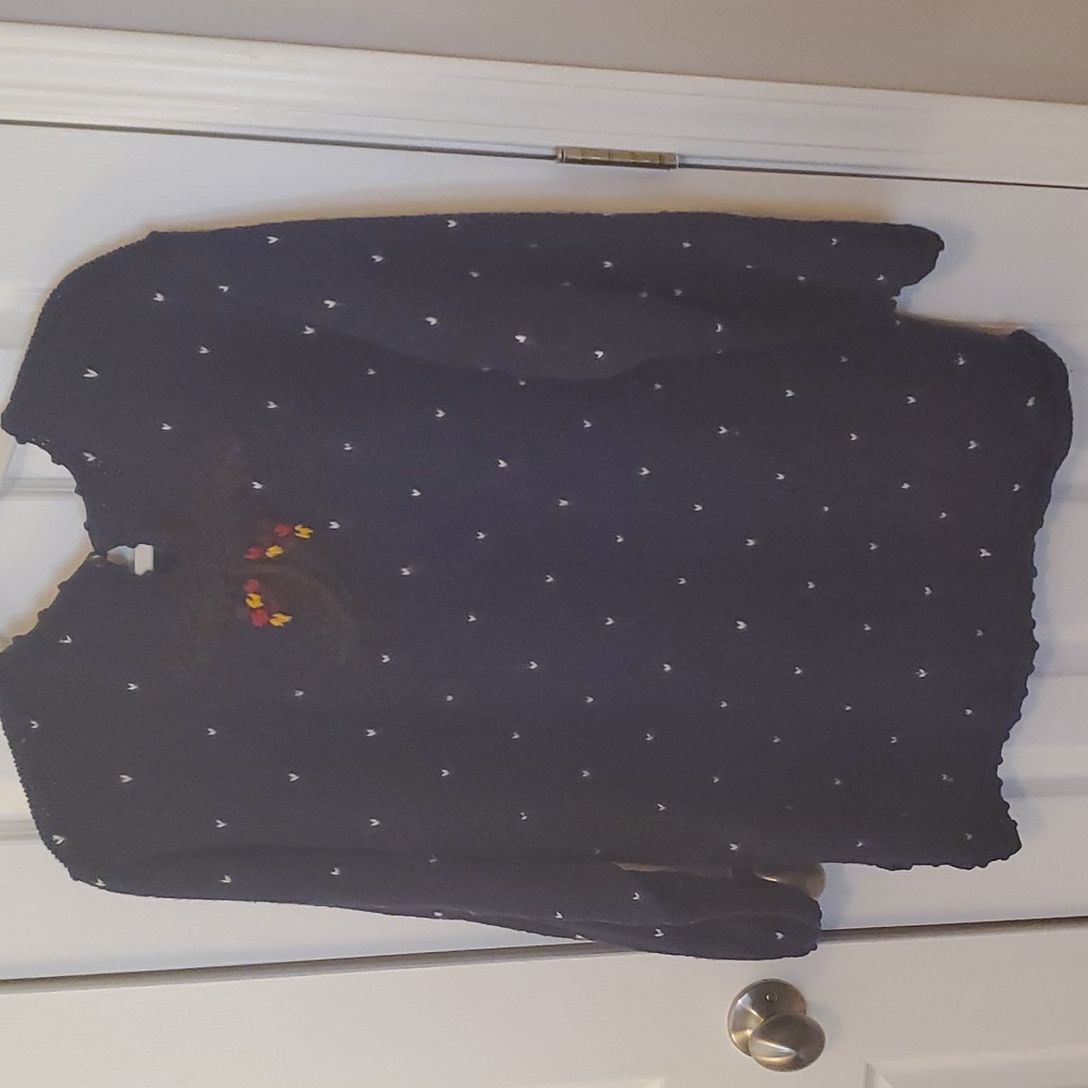 EUC Vintage Women's Navy Blue Ugly Christmas Sweater With Jingle Bells - Picture 5 of 6